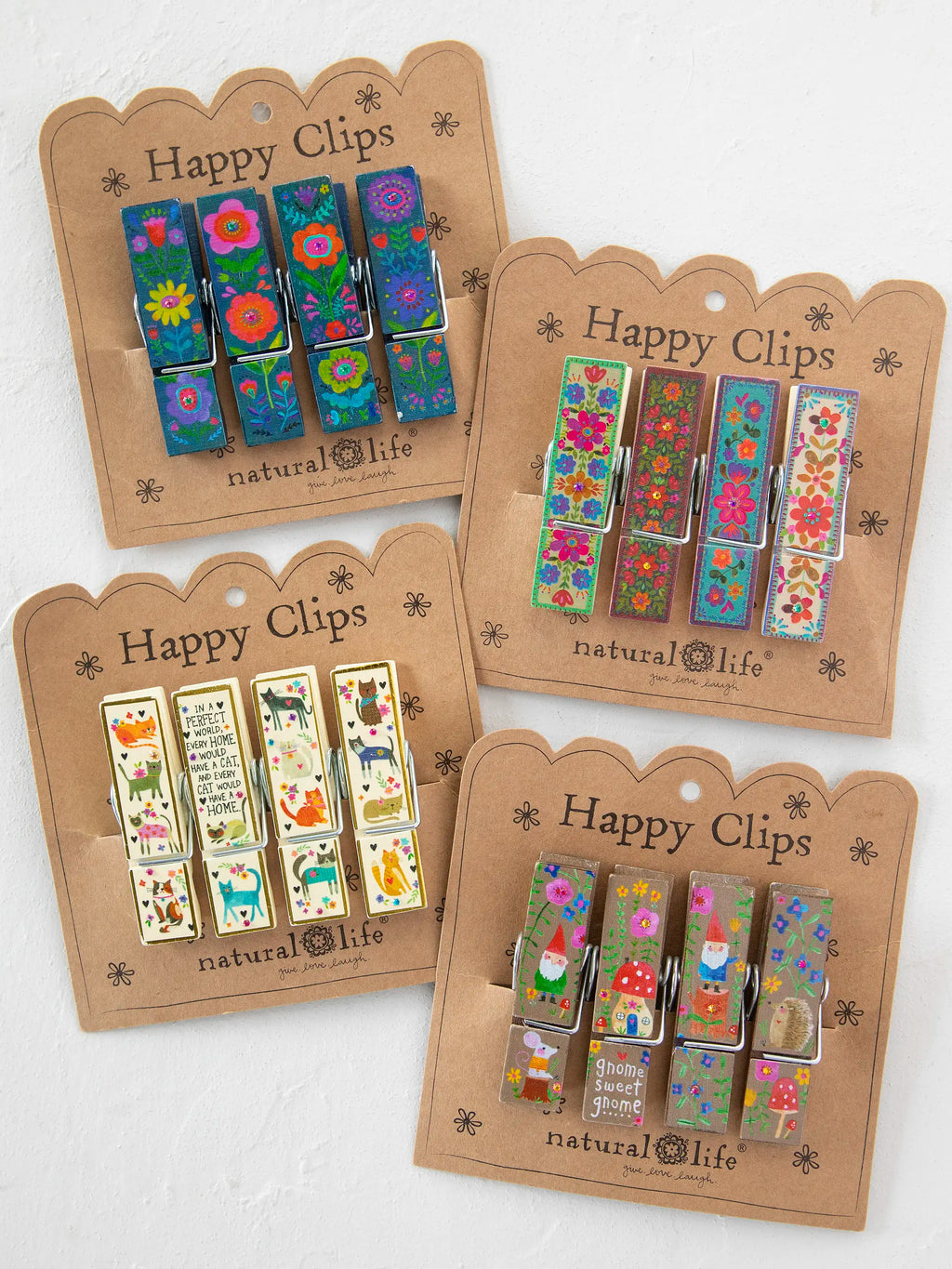 Happy Clips. Set of 4 - Multicolored Floral