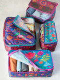 Travel Packing Cubes. Set of 4 - Multi Folk Flower