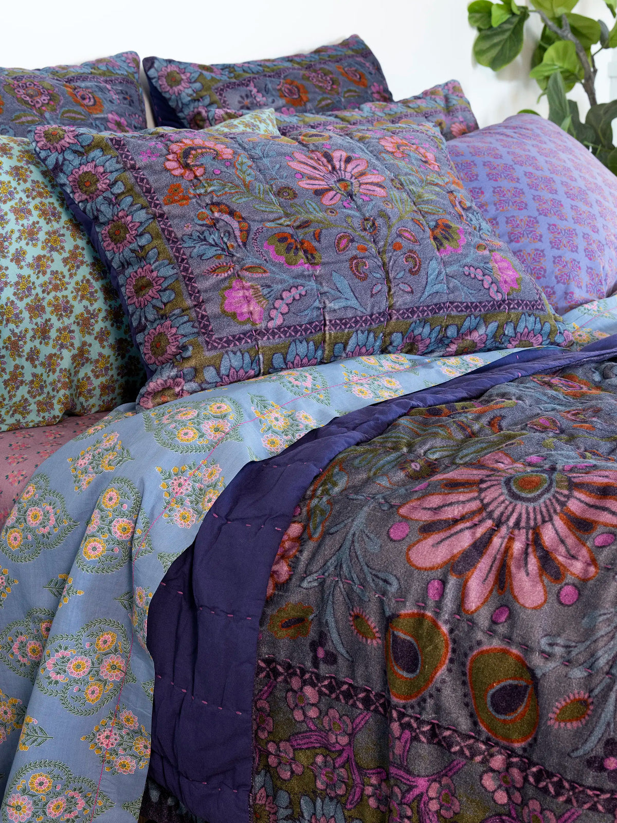 Mix & Match Cotton Pillowcase. Single - Jewel Stamp