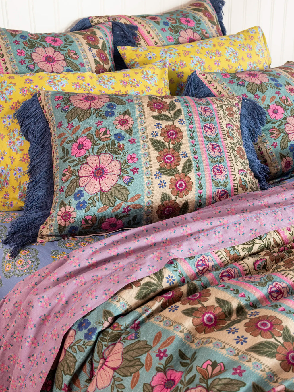 Boho Fringe Bedspread - Florence Border
