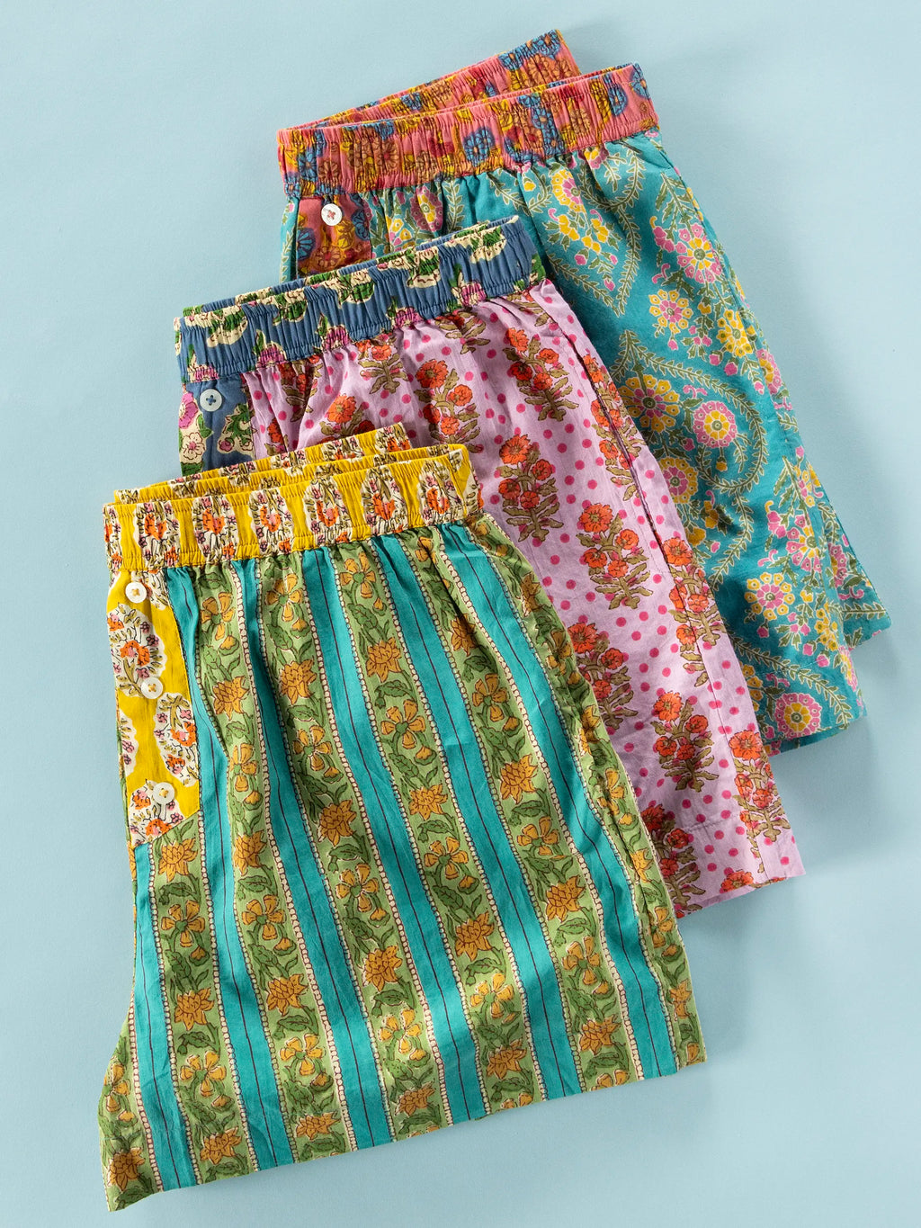 Dream On Boxer Shorts - Teal Vines