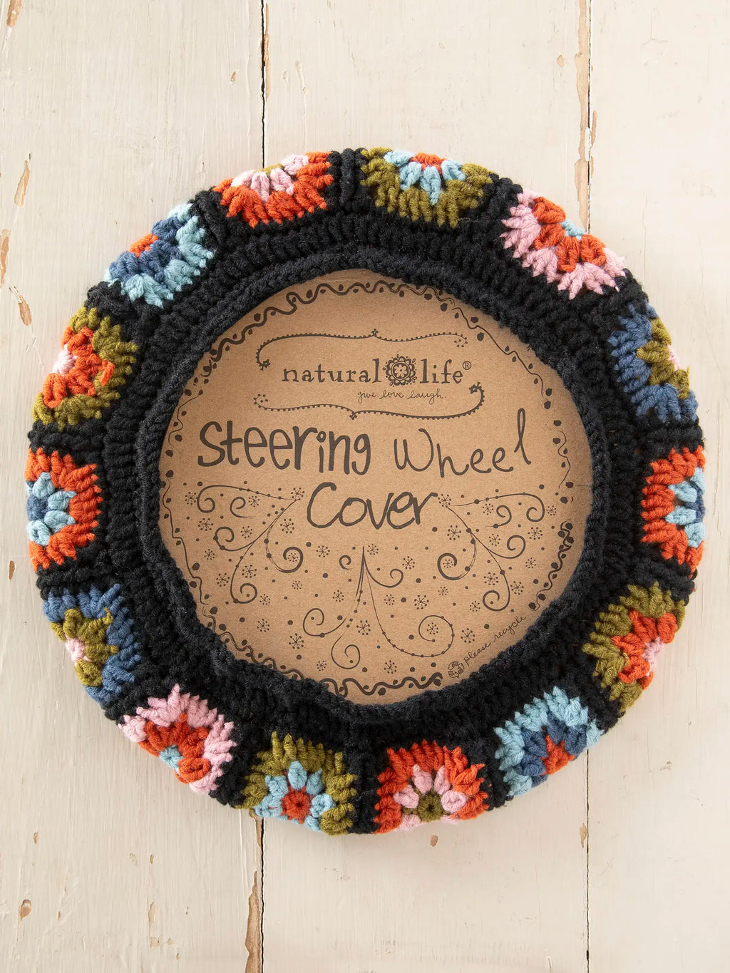 Crochet Steering Wheel Cover. 15 - Black