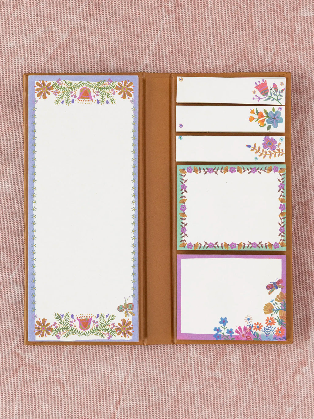 Sticky Note Book - Mustard Folk Flower
