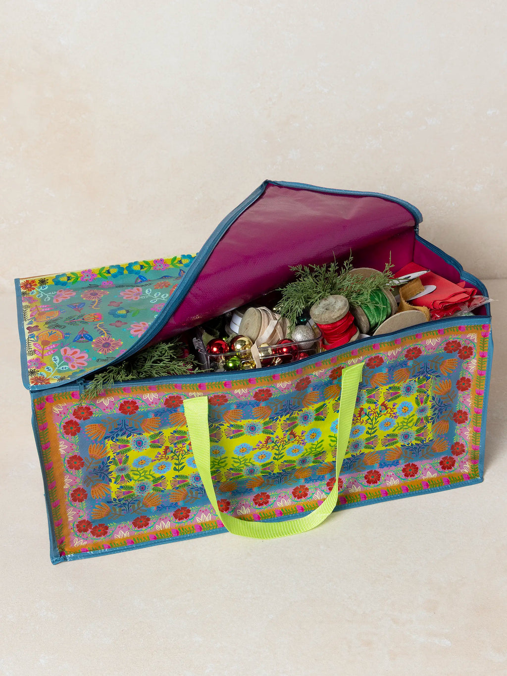 Better Than A Box Packing Tote. Set of 2 - Teal Borders