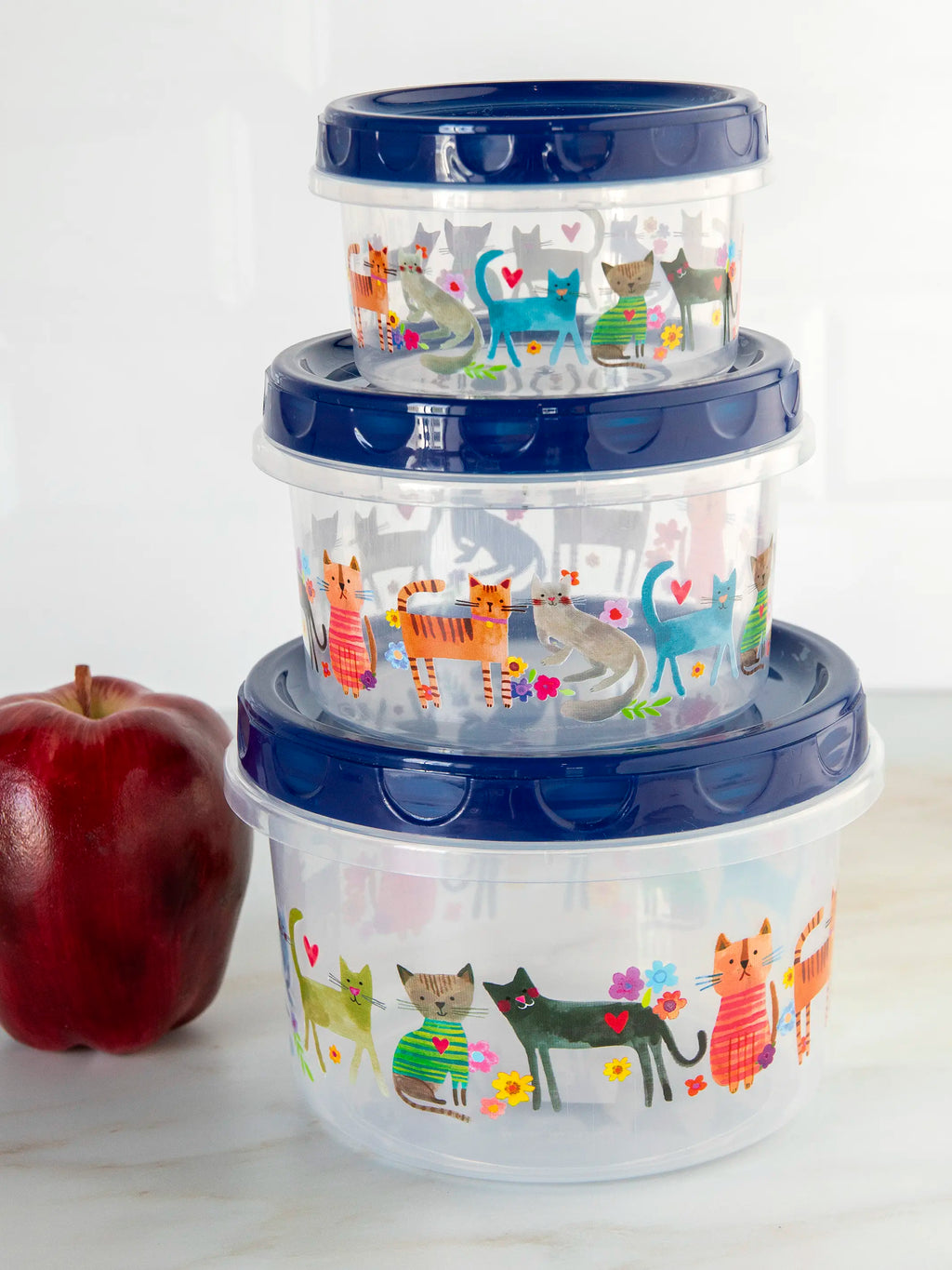 Storage Containers. Set of 3 - Cat