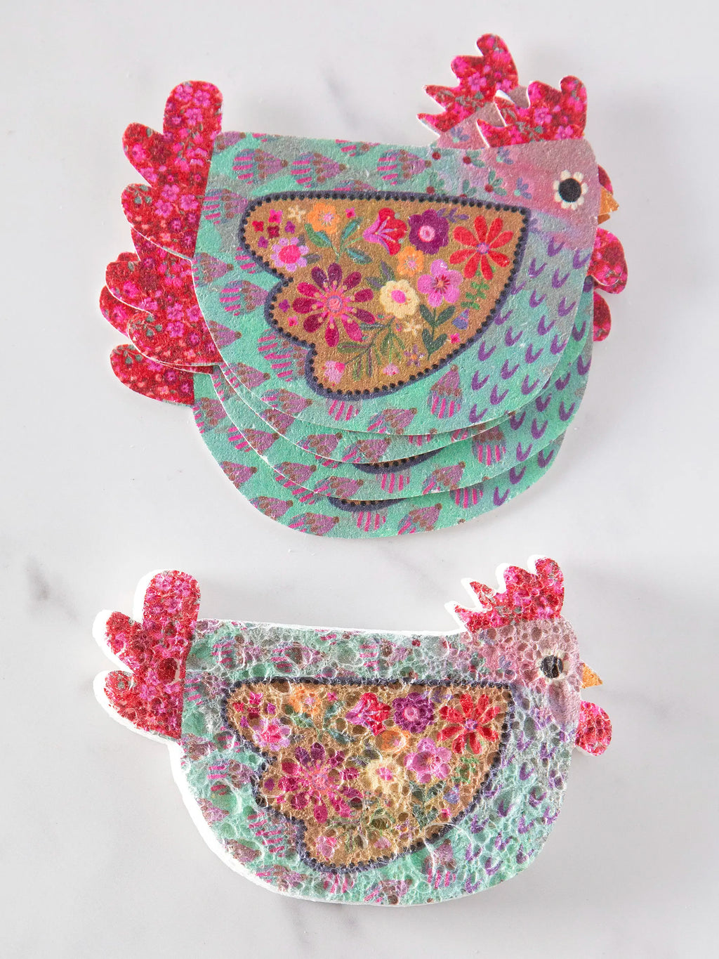 Puff Up Sponges. Set of 5 - Chicken