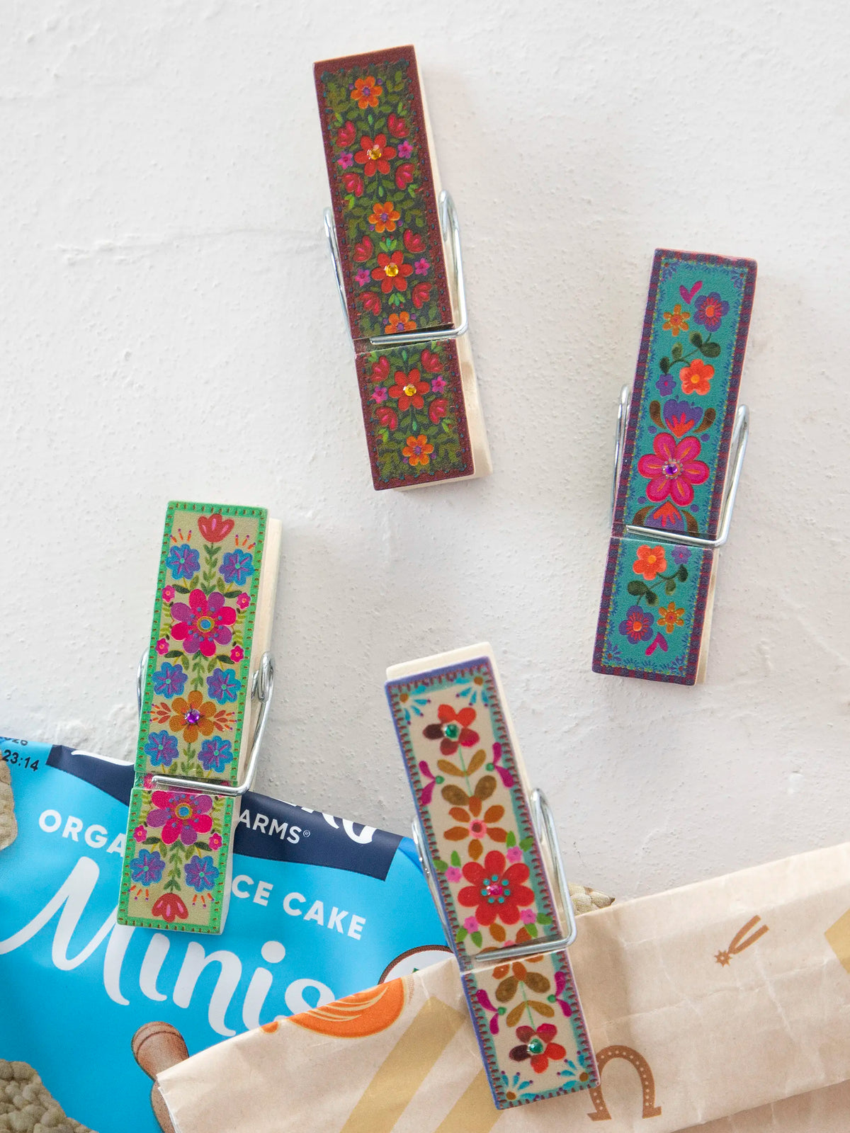 Happy Clips. Set of 4 - Multicolored Floral