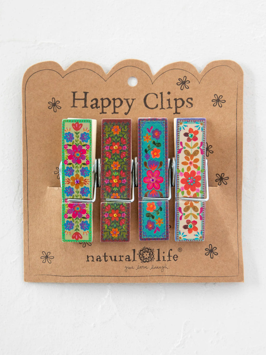 Happy Clips. Set of 4 - Multicolored Floral