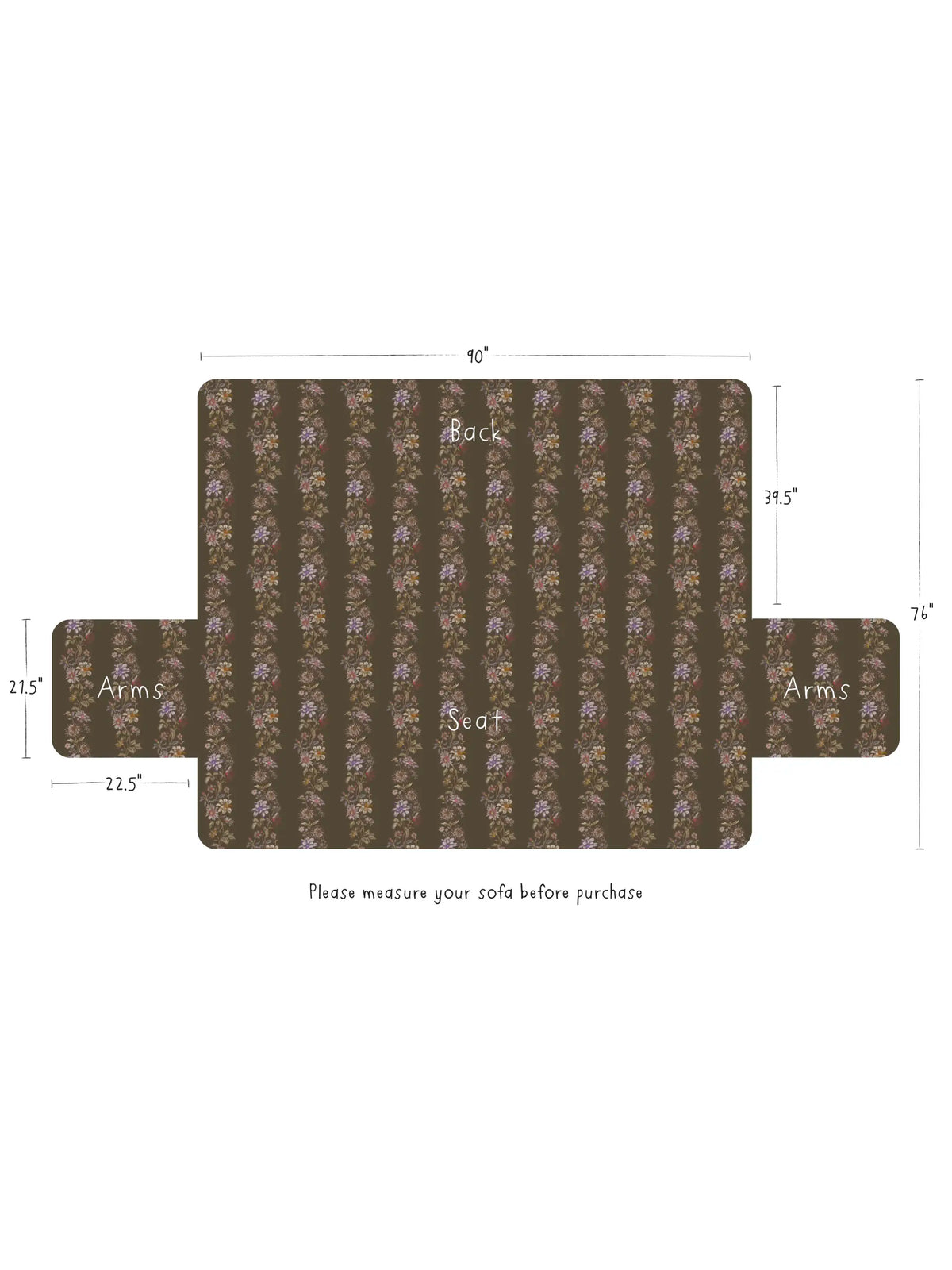 Mom's Favorite Sofa Cover - Chocolate Dahlia Rows