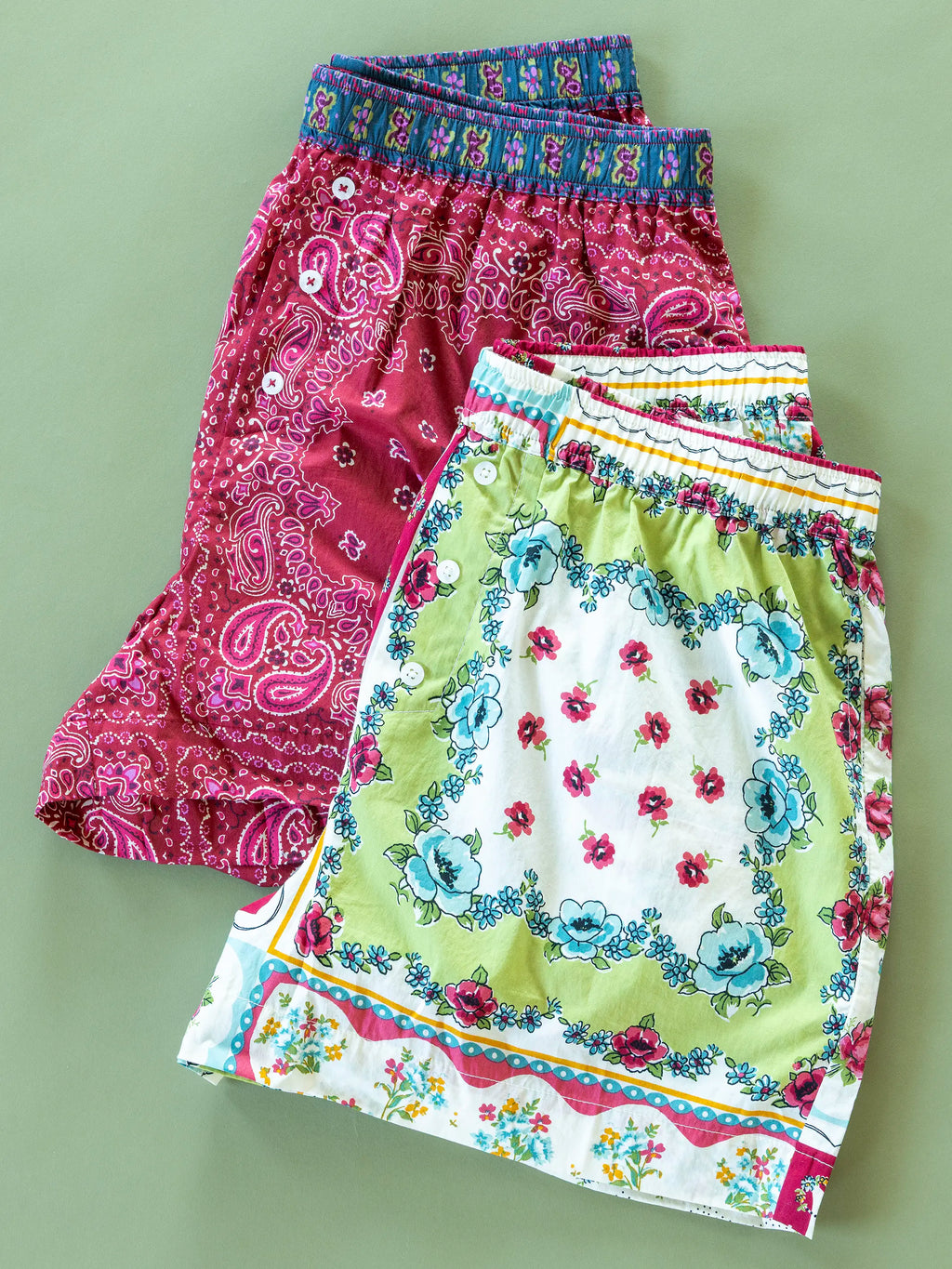 Dream On Boxer Shorts - Brimfield Bandana Ruby