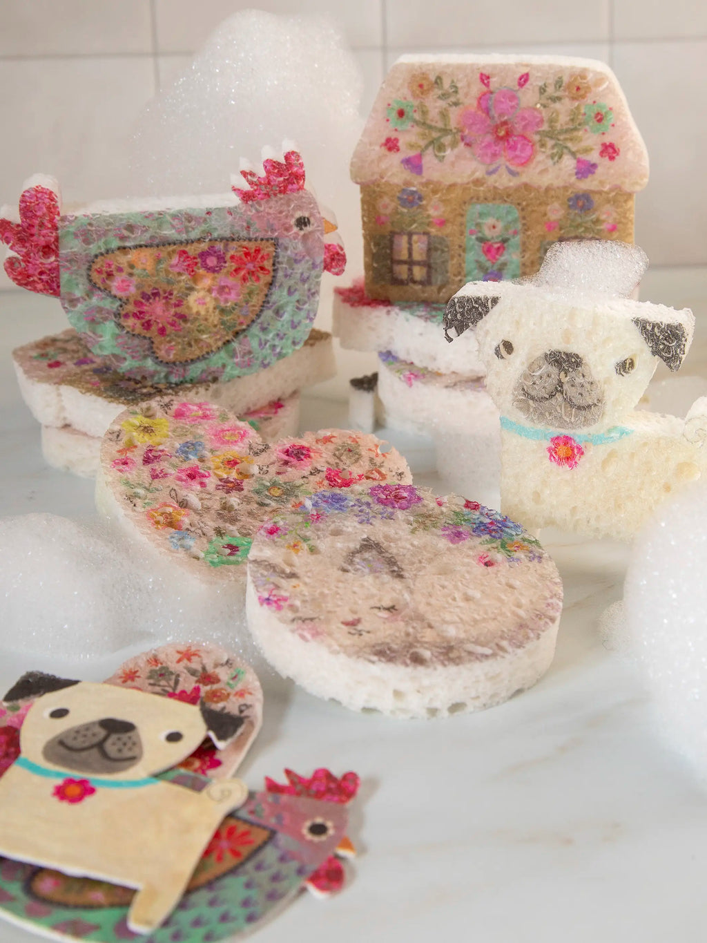 Puff Up Sponges. Set of 5 - Chicken