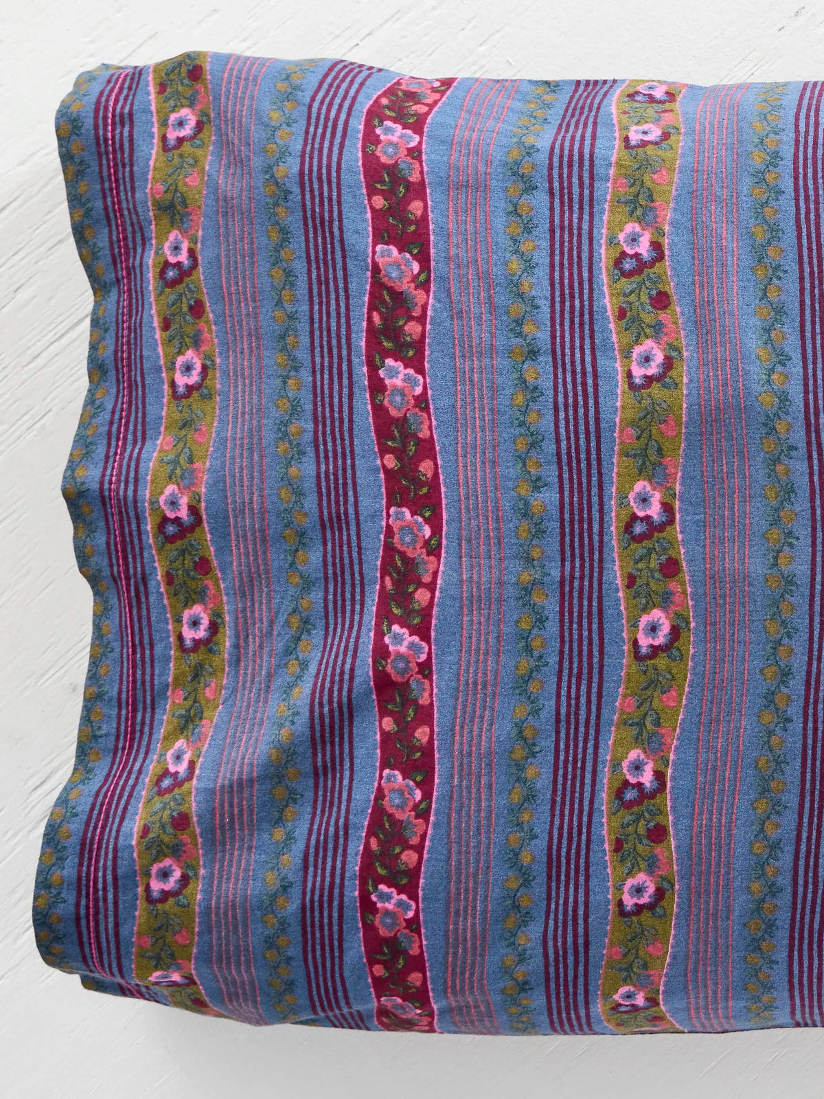 Mix & Match Cotton Pillowcase. Single - Retro Ribbons Navy