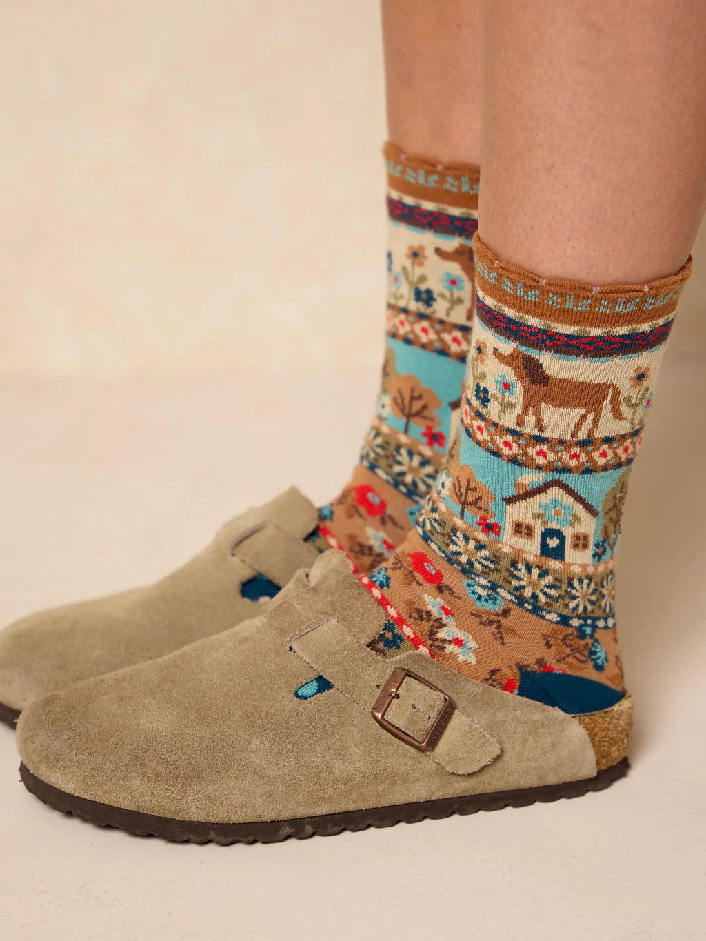 Boxed Boho Sock Set. Set of 3 - Blue Dog