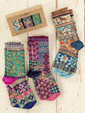 Boxed Boho Sock Set. Set of 3 - Blue Dog